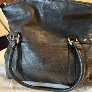 Nordstrom Black Genuine Leather made in Italy it has Cosmetic 2 L Phone Pockets